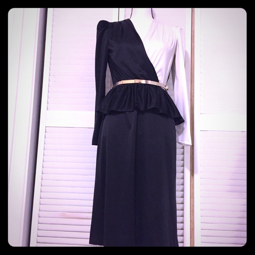 Black and White vintage cocktail Dress